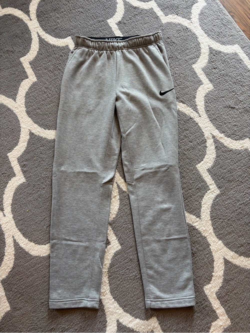 Nike Gray Men's Fleece Jogger Sweatpants with Black Swoosh